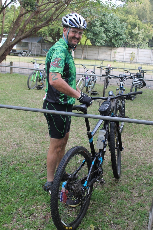 Empangeni's Glynton Read gears up for the bike section of the duathlon during round one
