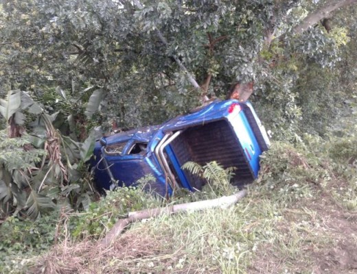 Speedster - the driver of this bakkie fled the scene after a high speed crash saw him land in the bush next to the R34 in Richards Bay