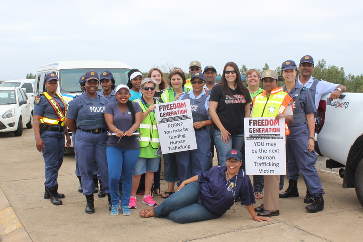 It was all smiles as members of SAPS, the uMhlathuze Traffic Department, immigration officers, Freedom Generation SA and CPF Arborvlei gathered to support a worthy cause