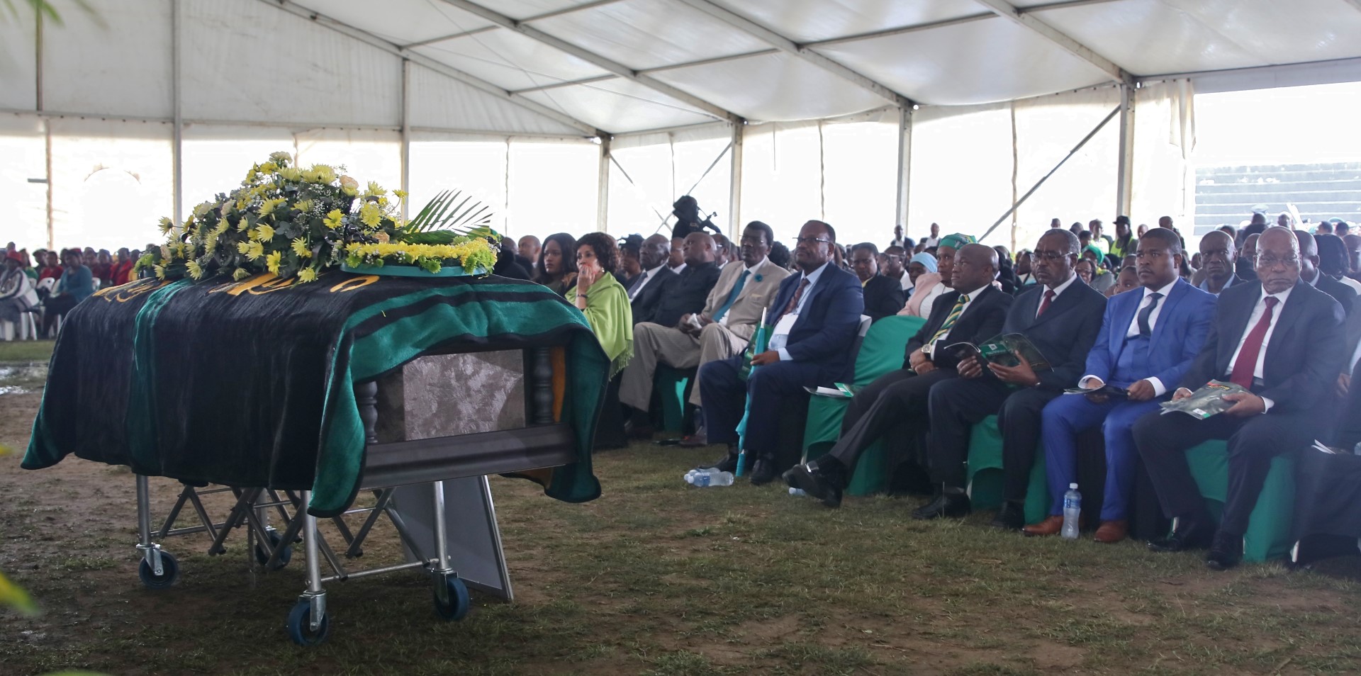 President Jacob Zuma and other dignitaries at the funeral for Riot Mkhwanazi on Sunday