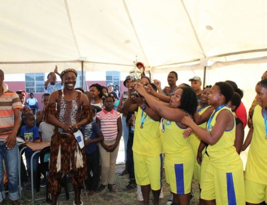 The eShowe All Stars team celebrate after winning the Ngodini development soccer tournament