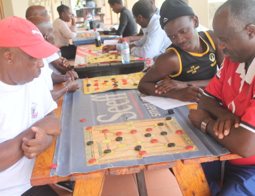 Xola Ndlela of Durban Central and Sizwe Nkosi of Ugu District participating in Umlabalaba games where Ugu came out as champions