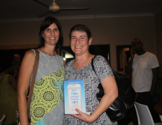 Sonja Froneman  and Tracey Trezise with a copy of Sadleir's book  - PHOTO: Orrin Singh